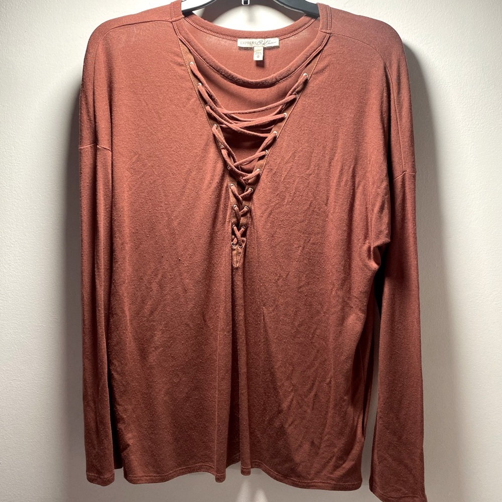 EXPRESS Brown Long Sleeve Shirt